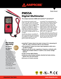 Thumbnail of document Data Sheet - PM55A Pocket Multimeter with VolTect™ Non-Contact Voltage Detection